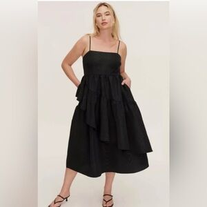 NWOT Kate Spade Black tiered ruffle mini dress size large - excellent condition!